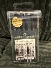 Faber Castell Pitt Artist Pens 6 Pen Set Shades Of Grey