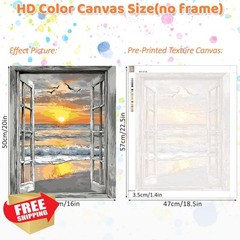 CEOVR Beach Sunset Paint Numbers Kit 16x20In FD012