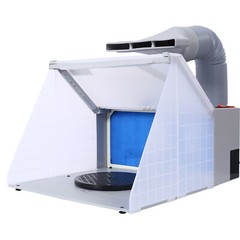 Portable Airbrush Spray Booth with 3 LED Lights Filter Pad Turn Table 6ft Hose