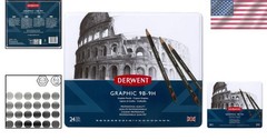 High-Quality 9B-9H Graphite Pencils, Set of 24