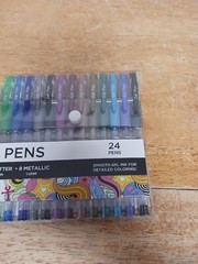 24 Pack Assorted deluxe Gel pens 8 neon 0.8mm 8 glitter 1.0mm 8 Metallic 1.0 mm