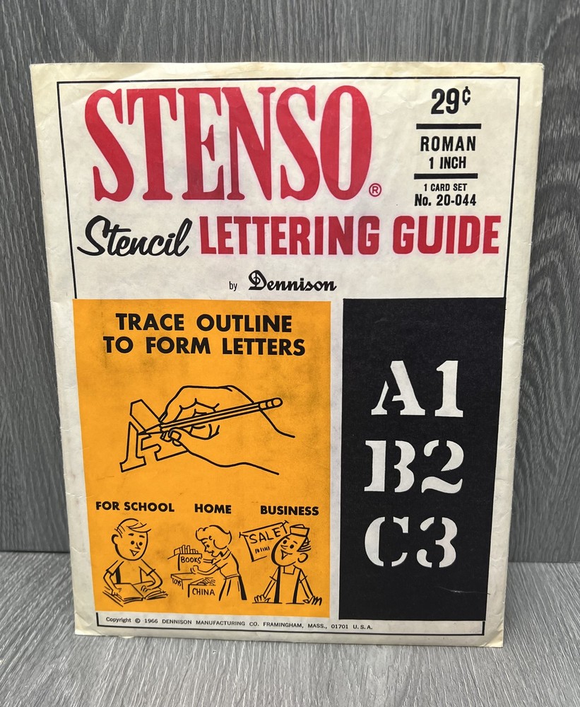 Vintage Stenso Dennison Lettering Guide Stencils Lot Roman Gothic – READ