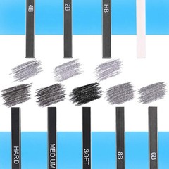 Dyvicl Compressed Graphite Charcoal Sticks, 1 Count (Pack of 18), White