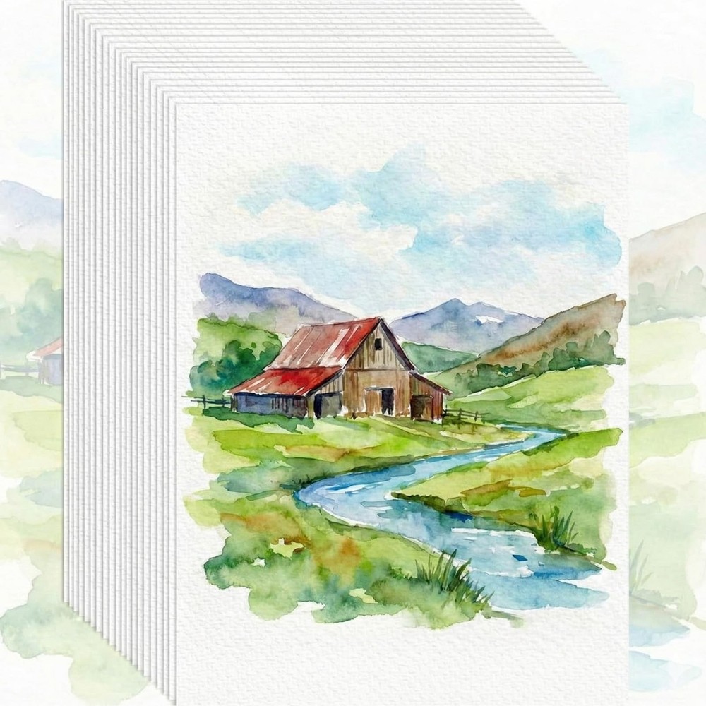82 Sheets 5×7 Watercolor Paper Bulk, 110 lb/230 GSM Cold inches, White