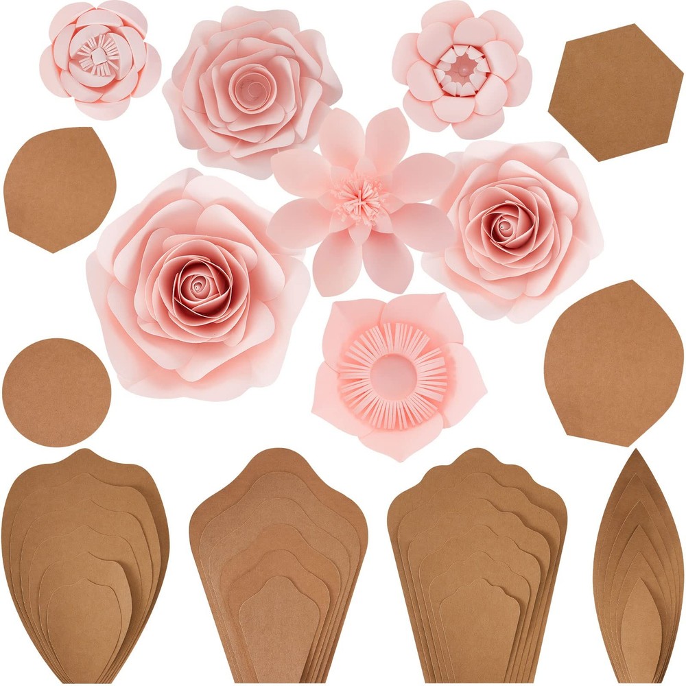 28 Pcs Paper Flowers Template Kit DIY Flower as pictures show