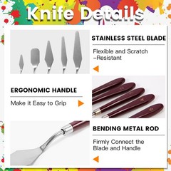 10PCS Palette , Stainless Steel Painting Set, Flexible Spatula Pallet , Metal…