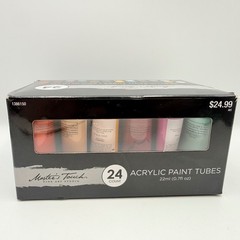 Masters Touch 24 Count Acrylic Paint Tubes Set 22ml 0.7 fl oz 1386150 New