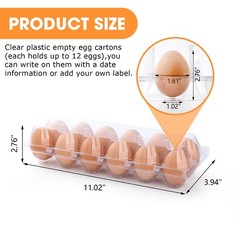 80 Pack Egg Cartons Cheap Bulk 12 Count, Clear Plastic Egg Cartons for Chicke…