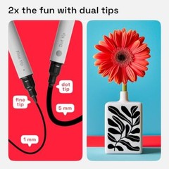 2 White and Black Acrylic Paint Pens, Acrylic Paint 2 Dual Tip White & Black