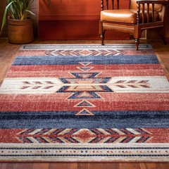 Well Woven Dustin Crimson Southwestern Medallion Area Rug 8×10 (7’10in x 10’6…