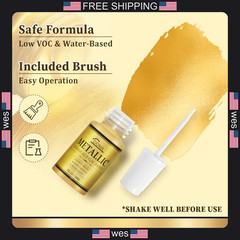 CIONIA Antique Gold Metallic Acrylic Paint 1 Fl Oz with Built-in Brush
