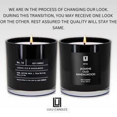 Lulu Candles | Jasmine, Oud & Sandalwood | Luxury Scented Soy 9 Oz., Black