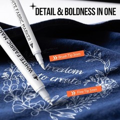 White Fabric Marker for Dark Clothes – 1 Count (Pack of 2),