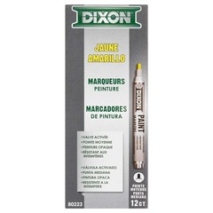 Dixon Industrial Paint Markers, Medium Tip, Box of 12 Markers, Yellow (80223)