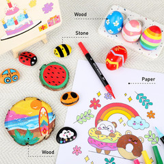 72 Colors Acrylic Paint Markers, Dual Tip with Fine Tip and Brush Tip Pens for S