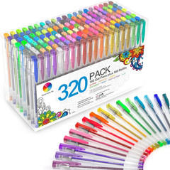 320 Pack Gel Pens Set, 160 Colors Gel Pen with 160 Refills