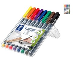Lumocolor Universal Fine Tip Permanent Markers: 8 Assorted Colors Box Set