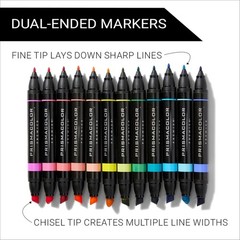 Premier Dual-Ended Art Markers, Chisel and Fine Tips, Hyper Bright Colors, 12…