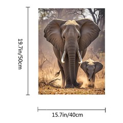 Paint by Numbers Kit for Adults Beginner Elephant DIY Painting Kits for Adults