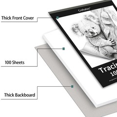 100 Sheets 8.5×11 Inch Tracing Paper 38lb 60gsm Vellum Art Trace Pad