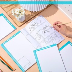 6 Pcs 6.6 x 10 Inch Blank Comic Book with 24 Comic Panels Draw It Yourself Co…