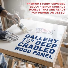 U.S. Art Supply 24 X 36 Unfinished Cradled Wood Panels For Painting Gallery