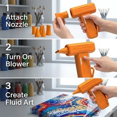Cordless 6-Nozzle Paint Pouring Blower, Cool 1 Count (Pack of 1), Multi-color