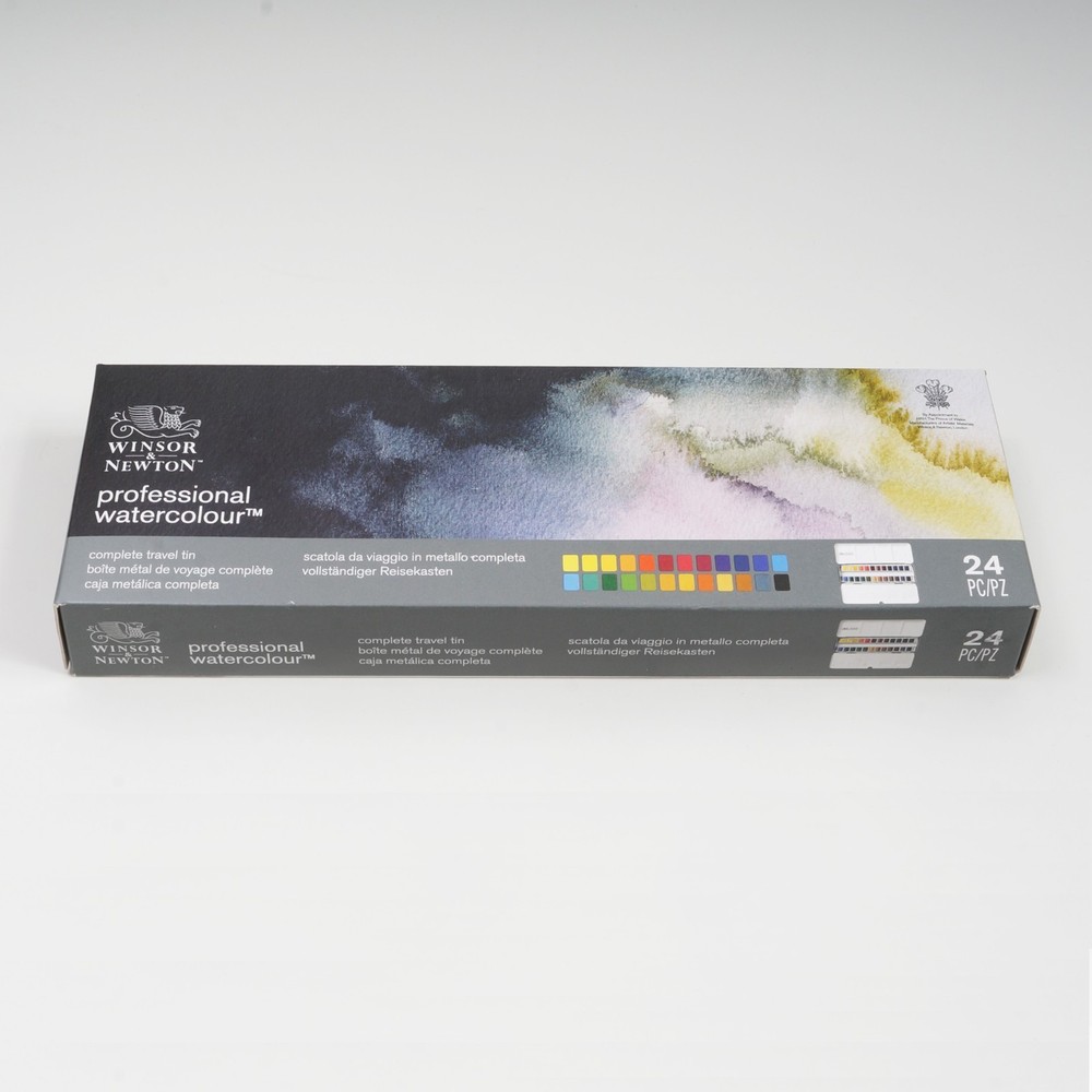 Winsor Newton Professional Watercolour Complete Travel Tin – 24 Half Pans 190553