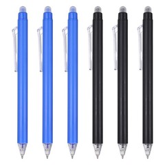6Pcs 0.5mm Fine Point Retractable Erasable Gel Pens, Blue/Black