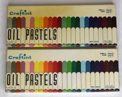 Lot 2 NOS Vintage Craftint OIL PASTELS Small Size 24 Colors Set #510 Japan Art
