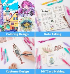 Gel Pens For Coloring, 36 Colors Retractable Colored Pens for Black Paper & W…