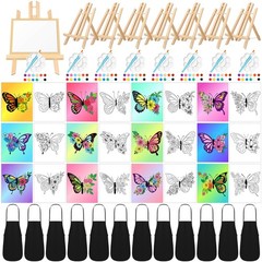 12 Set Pre Drawn Canvas for Painting for Adults Sip and Paint Kit with Easels…