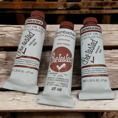 Lot E: Vintage Unused Grumbacher PreTested Oil Paint Terra Rosa x1 Indian Red x2