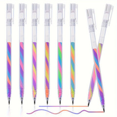 6Pcs Glitter Gel Highlighter Pens Set – 1.2Mm Vibrant Colors, Smooth Writing, Pe