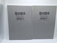 2 SoHo Urban Artist Sketch Pads, Grey, 5.6″x8.26″, 120 sheets each