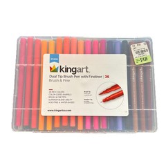 Kingart Twin Tip Brush Pens Set Of 36 Complete Art Drawing Painting