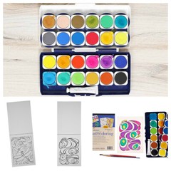 Craft County Watercolor Pad and Set (24 Colors) – Artist, Projects, DIY