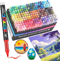240 Acrylic Paint Markers, Brush Tip Acrylic Paint Pens, Quick-Drying Waterproof