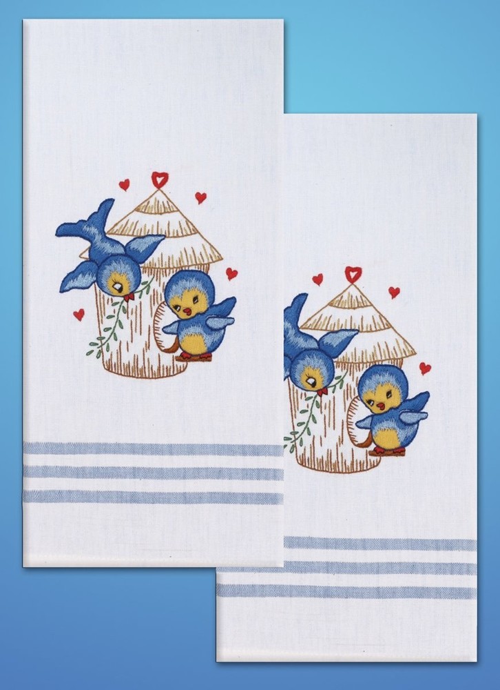 Tobin T212935 Stamped Kitchen Towel for Embroidery, Bird,Towels & Dishcloths