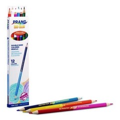 Prang Duo-Color Colored Pencil Sets, 3 mm, 2B (#2), Assorted Lead, 6/Pack