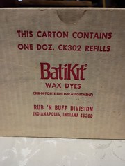 NOS 1 dozen (12) BatiKit Wax Dyes Made in USA CK-302 Black & Clear stick onestep
