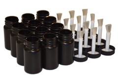 2oz Black Craft Bottle with Brush in Cap –  100 Pack