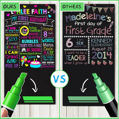 Liquid Erasable Chalk Markers Pens – 12 Colors Washable & Wet Erase Neon Makers