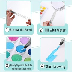 Professional Set of 3 Watercolor Brush Pens with Nylon Bristles for Blending