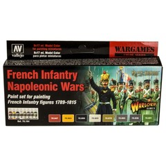 Vallejo French Infantry Napoleonic Wars Warlord Games Paint Set, Black, 0.5 L