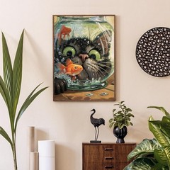 Curious Cat Fish Paint by Numbers for Adults and Kids Beginner DIY Ar