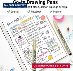 KERIFI 05 Micro Fineliner Drawing Art Pens: 12 Colors 0.45mm Multiliner Fine Lin