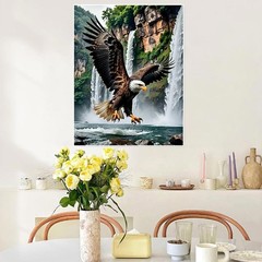 Eagle Paint by Numbers Kit for Adults, DIY Waterfall Paint by Numbers for,Beginn