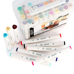 Royal Langnickel Azure Alcohol Markers 40 Count Dual Tip Chisel Fine Case
