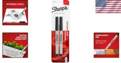 2 Pack Ultra Fine Point Black Permanent Markers – Non Toxic & Smear Resistant